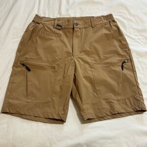 Gradual Mens Cargo Hiking Shorts Khaki Brown Size M Stretch Outdoor Quick Dry